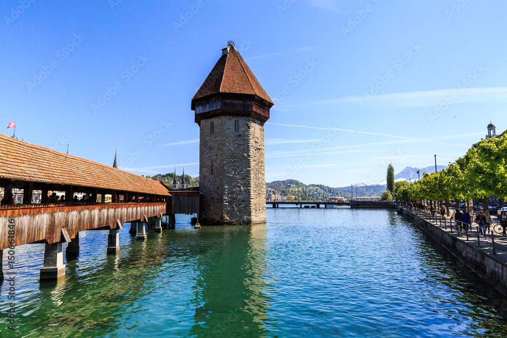 View of Lucerne in spring 2017 in Switzerland