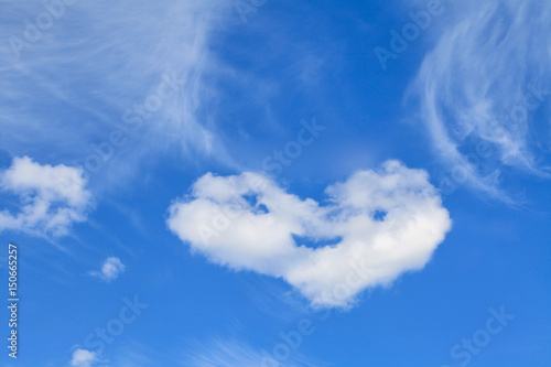 Beautiful cloud looks like heart with smile