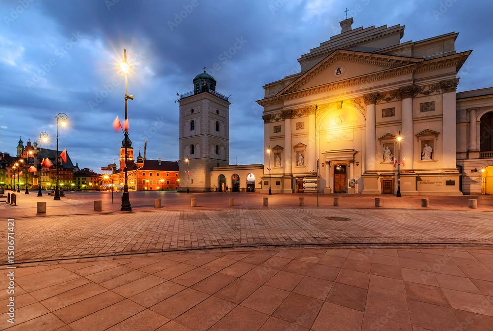 Obraz premium Center of Warsaw in the morning.
