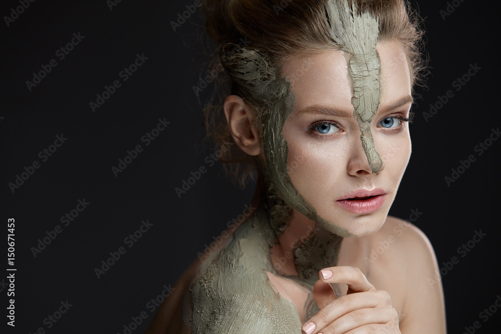 Spa Procedure. Female With Cosmetic Facial And Body Mask Stock Photo |  Adobe Stock