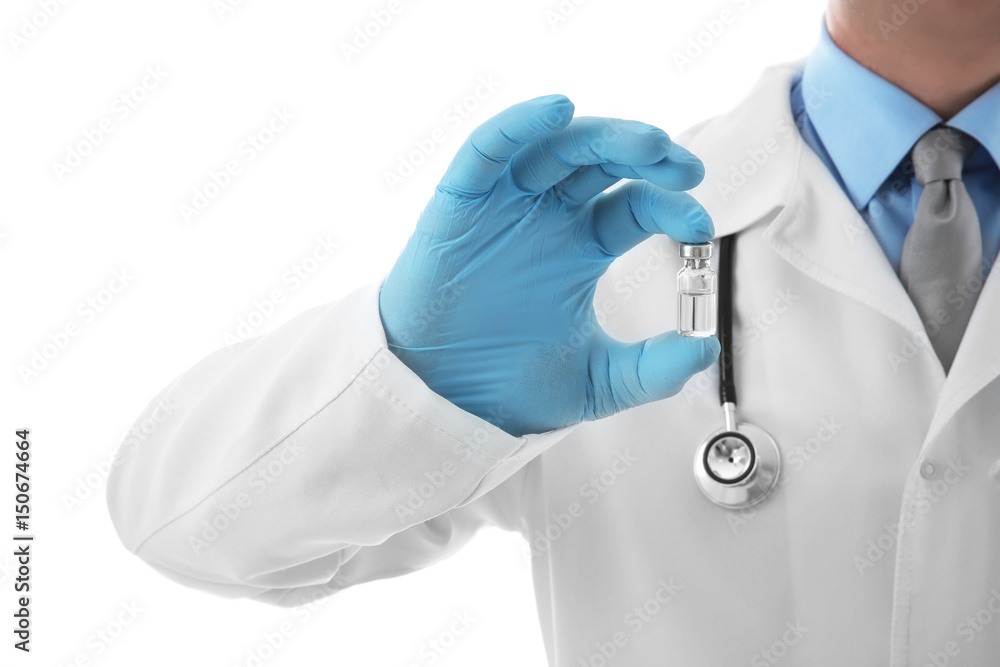 Doctor with medicine on white background, closeup Doctor with medicine on white background, closeup