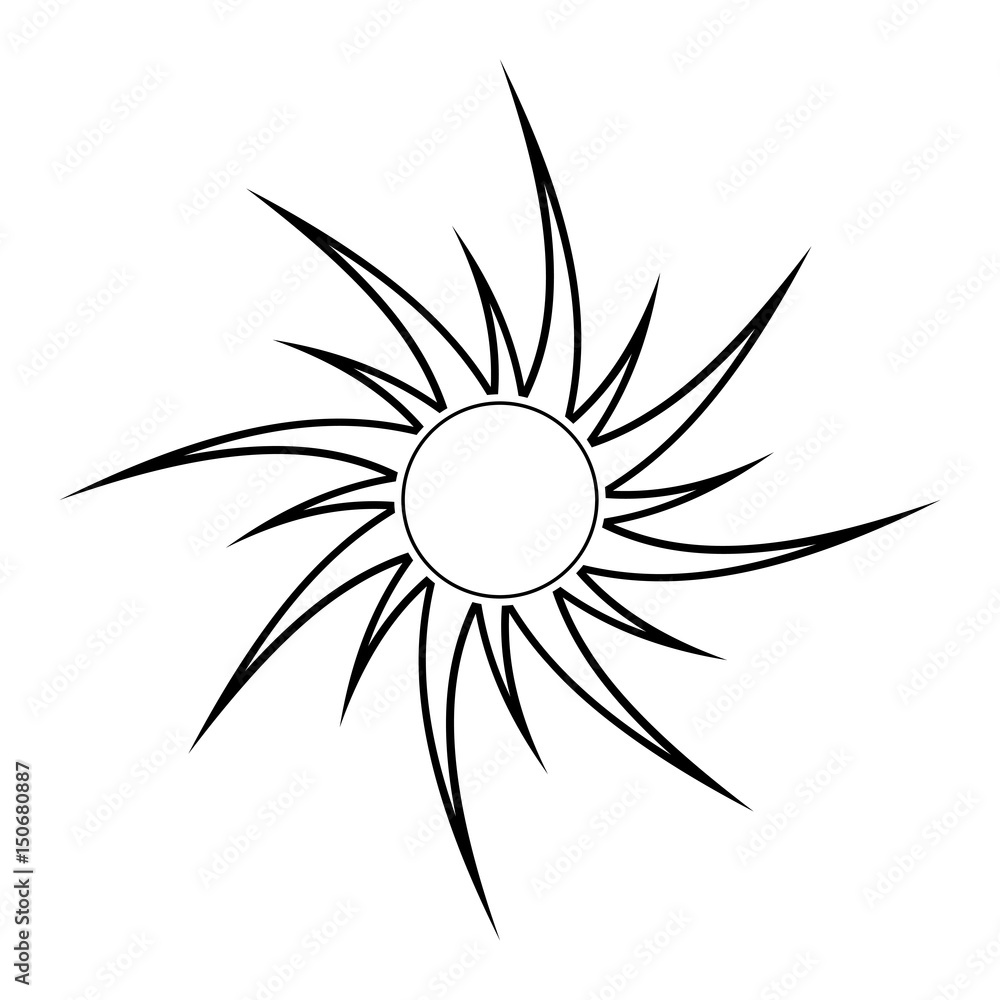 sun silhouette vector symbol icon design.