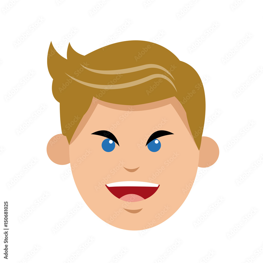 character man frown face open mouth vector illustration character man frown face open mouth vector illustration