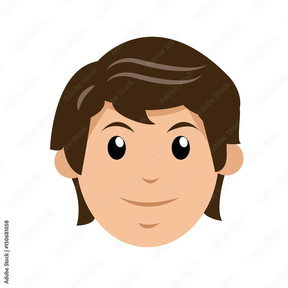 character man young face smiling vector illustration