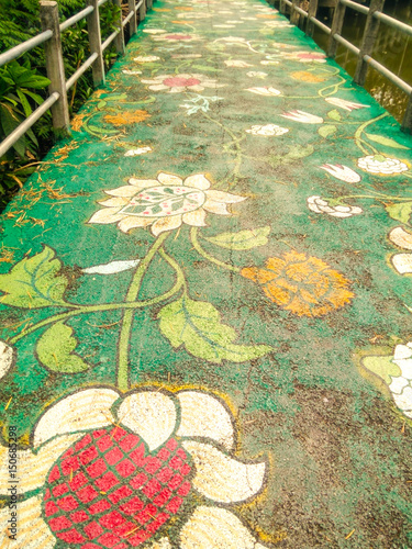 flowers painting pathway background