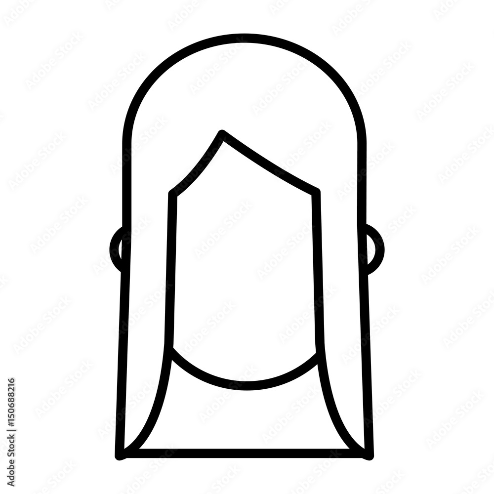 outlined head faceless girl image vector illustration outlined head faceless girl image vector illustration