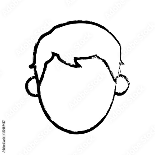 head man male person sketch vector illustration