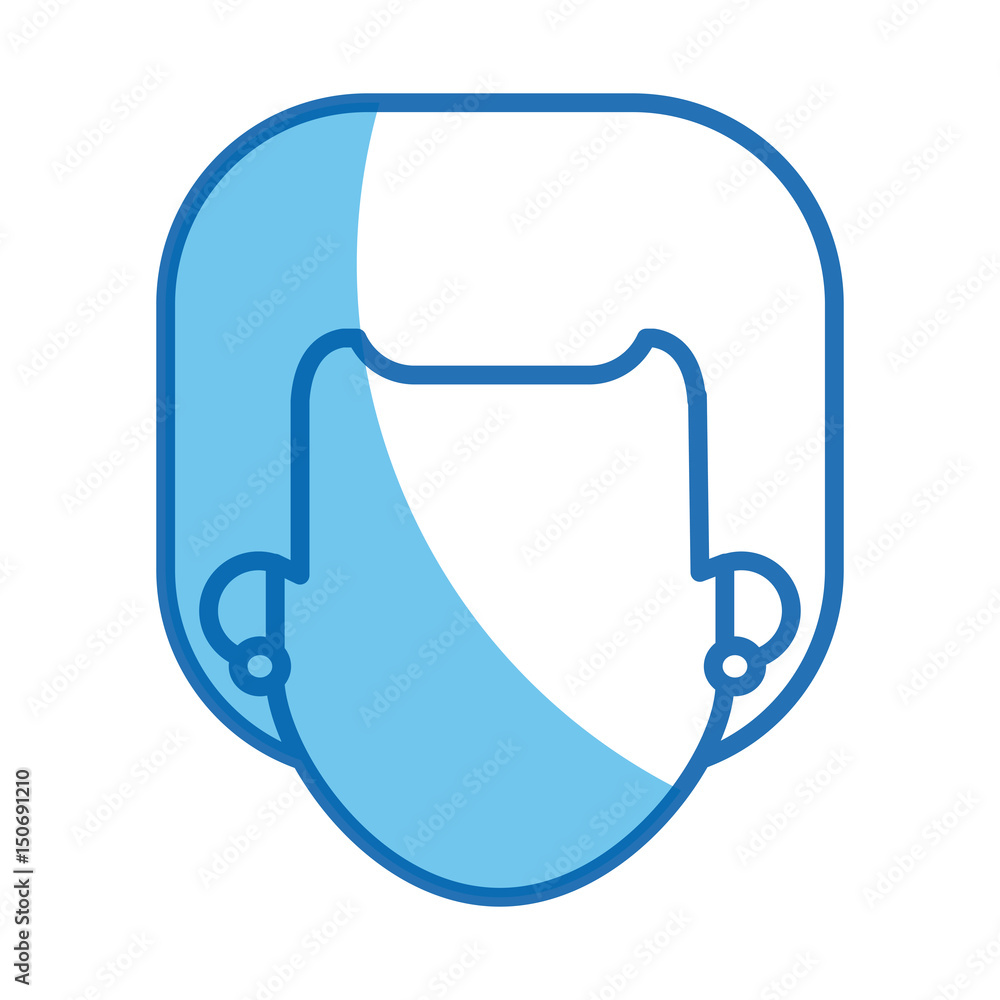 blue line head girl no face design vector illustration blue line head girl no face design vector illustration