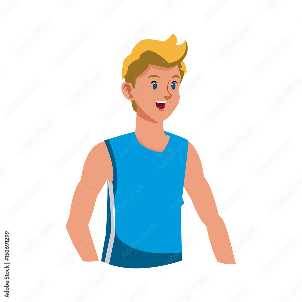 happy man fitness sport training vector illustration happy man fitness sport training vector illustration
