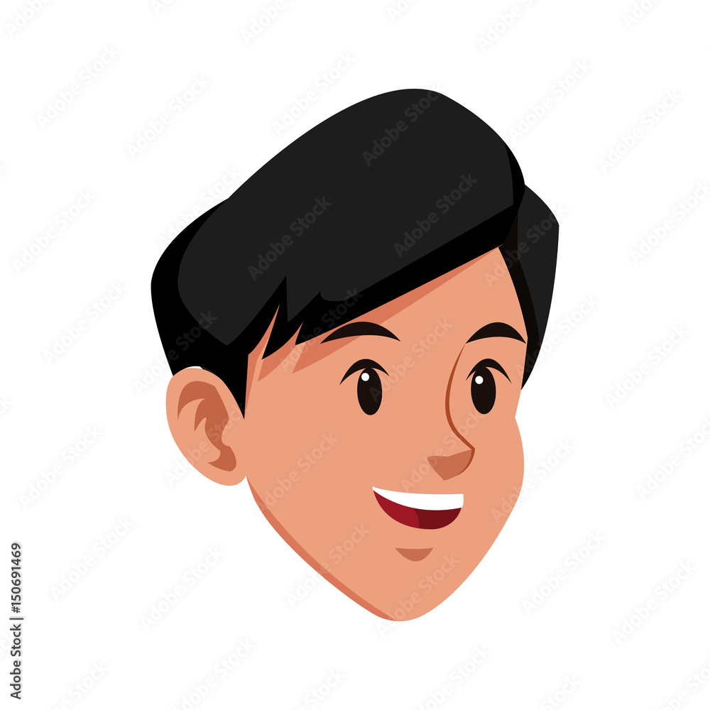 head boy young smiling avatar vector illustration head boy young smiling avatar vector illustration