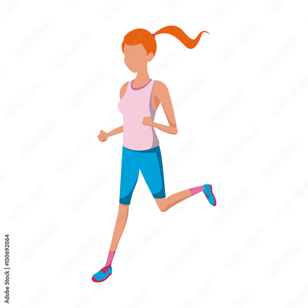 sport girl fitness exercise athlete vector illustration