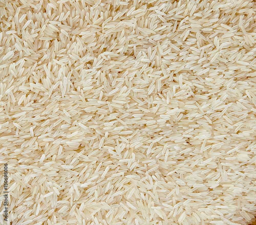 Rice basmati background, white rice closeup Rice basmati background, white rice closeup