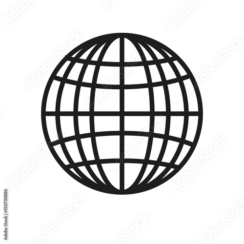 globe connection technology system pictogram vector illustration