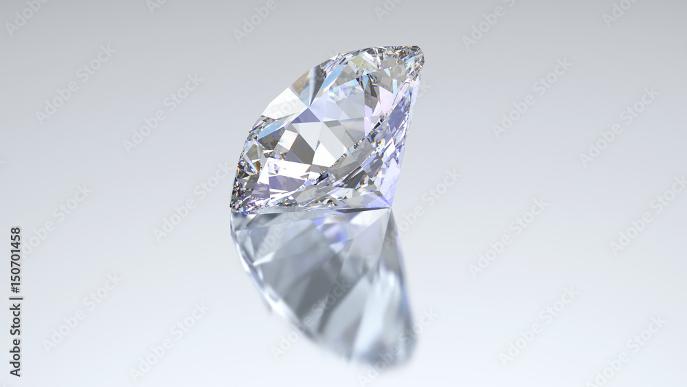3D illustration diamond with reflection 3D illustration diamond with reflection