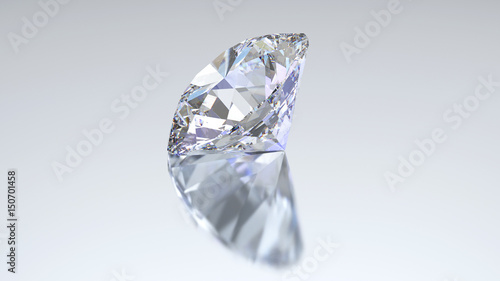 3D illustration diamond with reflection