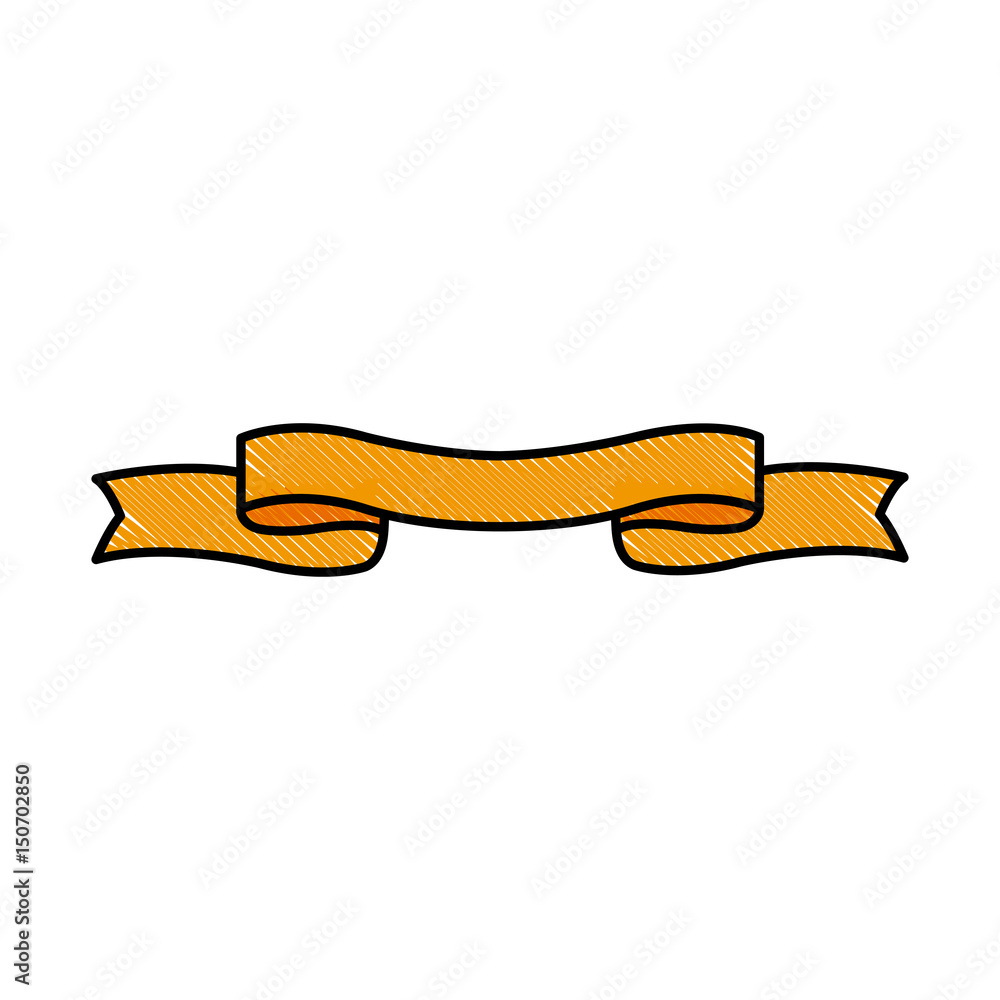 drawing ribbon banner element decoration design vector illustration