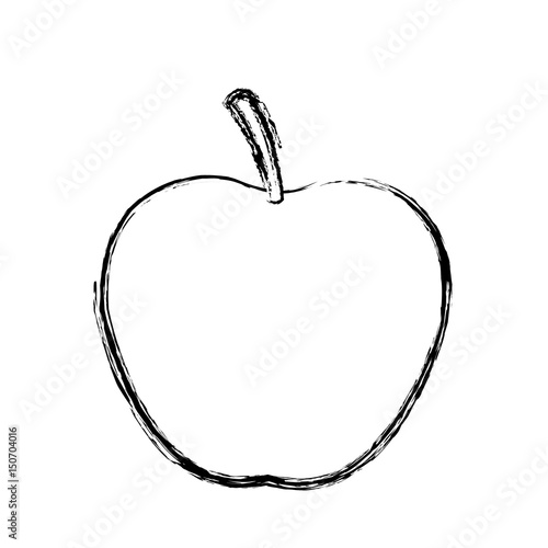 apple juicy fruit food healthy skecth vector illustration
