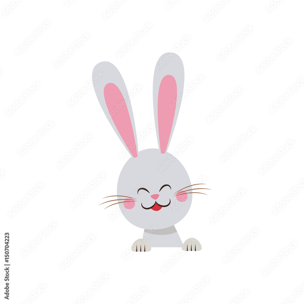 Fototapeta premium cute easter bunny happy adorable vector illustration