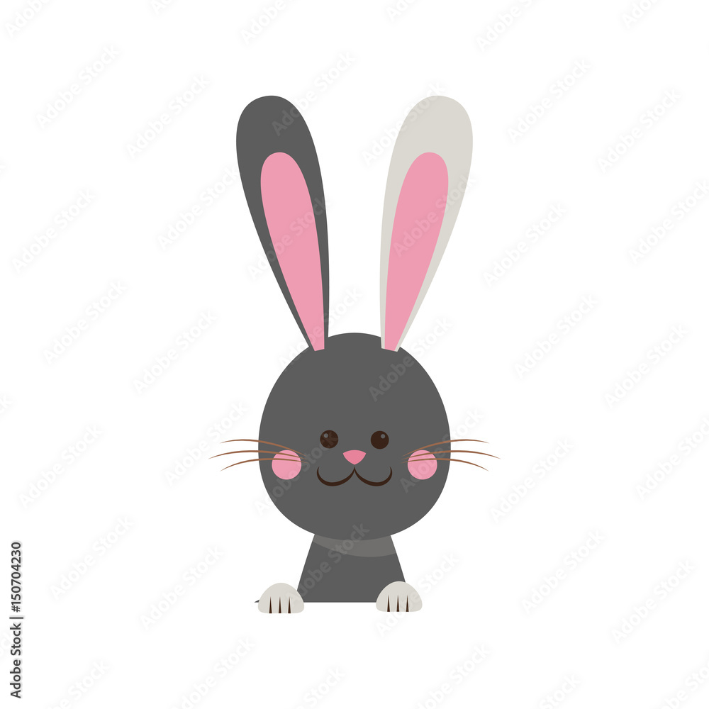 cute easter bunny happy adorable vector illustration
