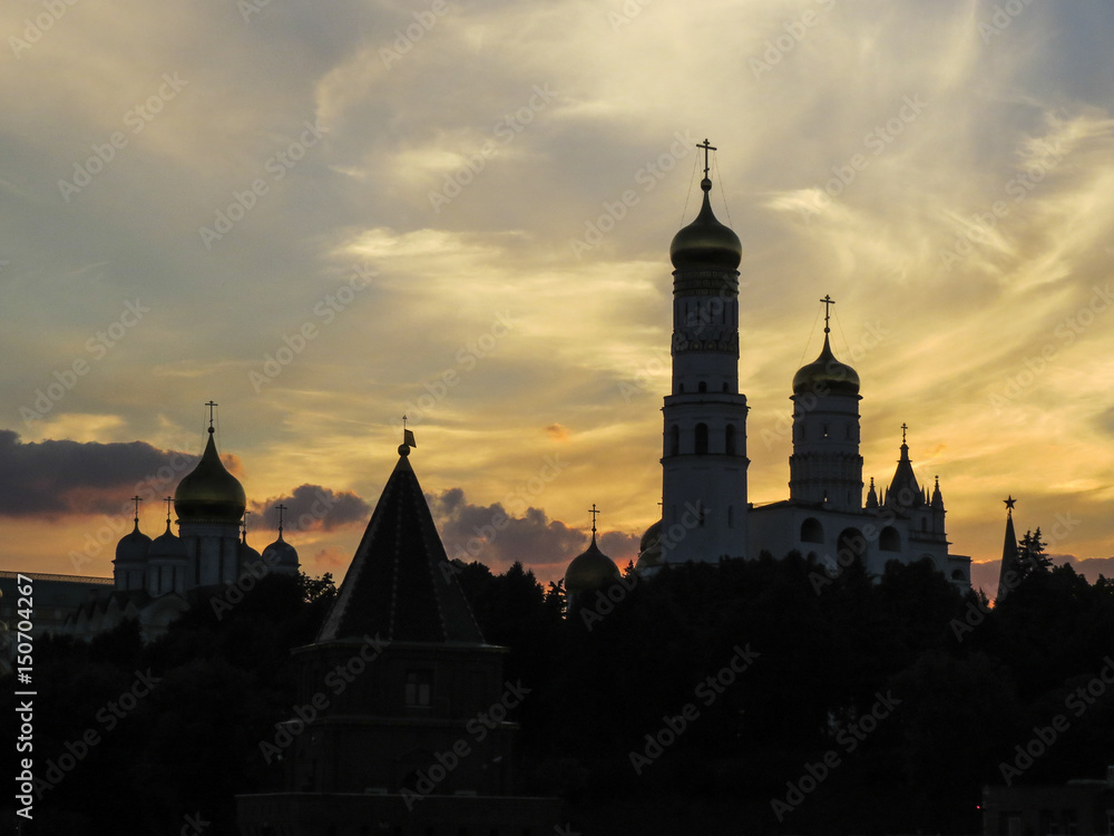 Sunset in Moscow Russia - Ivan the Great Bell Tower - Cathedral of the Assumption