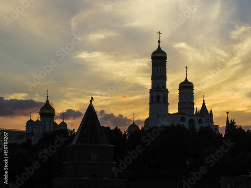 Sunset in Moscow Russia - Ivan the Great Bell Tower - Cathedral of the Assumption