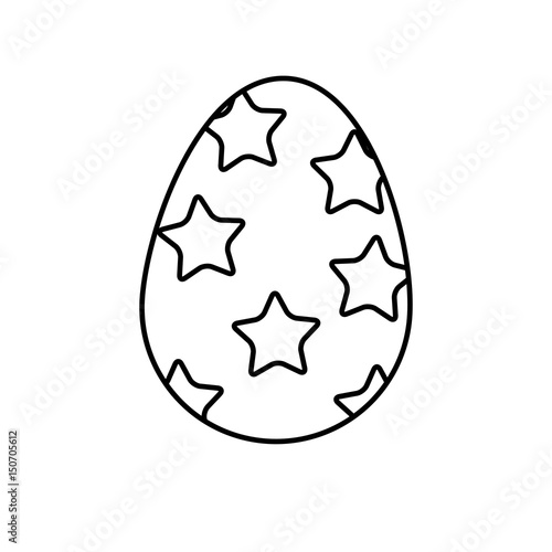 easter decorative egg ornament design line vector illustration