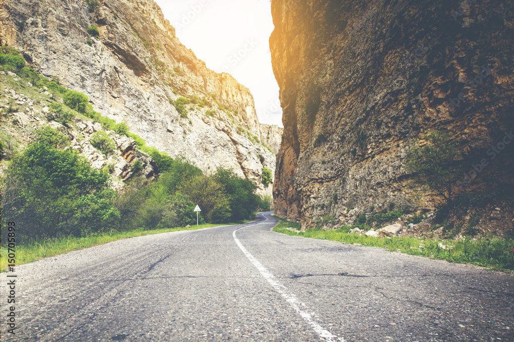 Beautiful landscape with road in mountains Beautiful landscape with road in mountains