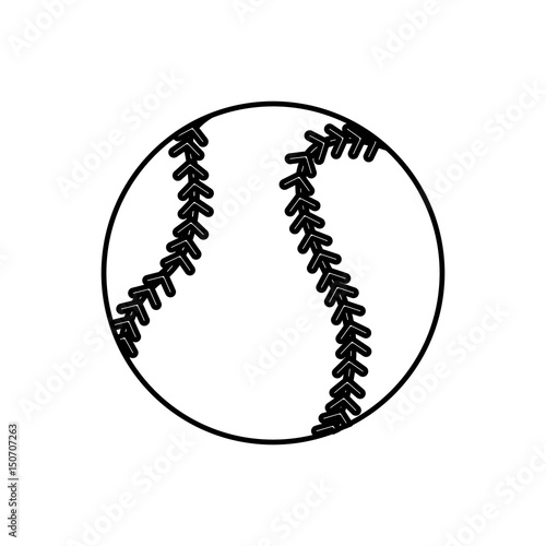 baseball ball sport play equipment line vector illustration
