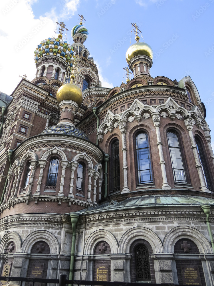 Saint Petersburg,  Russia - 14 August 2016:  Church of the Savior on Spilled Blood (Cathedral of the Resurrection of Christ) in Saint Petersburg, Russia