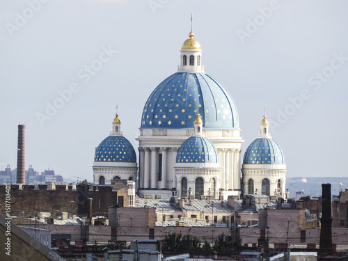 Saint  Petersburg, Russia.  August 14, 2016: View of Trinity Cathedral in Saint- Petersburg Russia