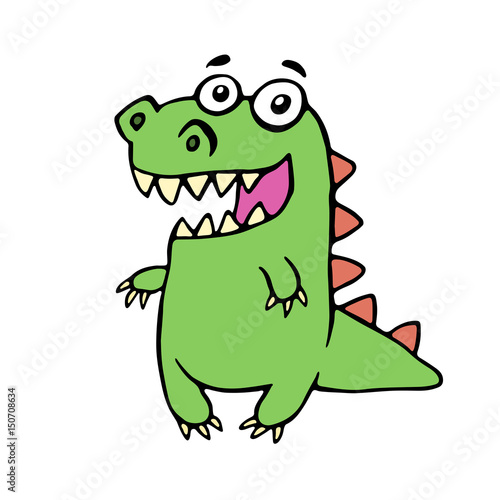 funny smiling dinosaur. vector illustration