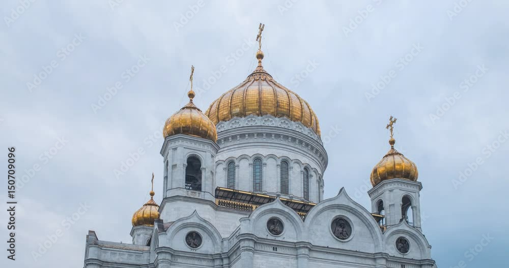 Cathedral of christ the savior, Moscow, Russia. 6 May, 2017. Timelapse Cathedral of christ the savior, Moscow, Russia. 6 May, 2017. Timelapse