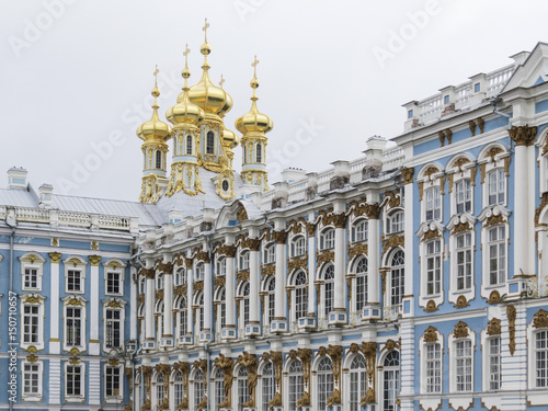 Saint Petersburg, Russia. August 14, 2016: close-up of a detail of The Catherine Palace, located in the town of Tsarskoye Selo (Pushkin), St. Petersburg, Russia