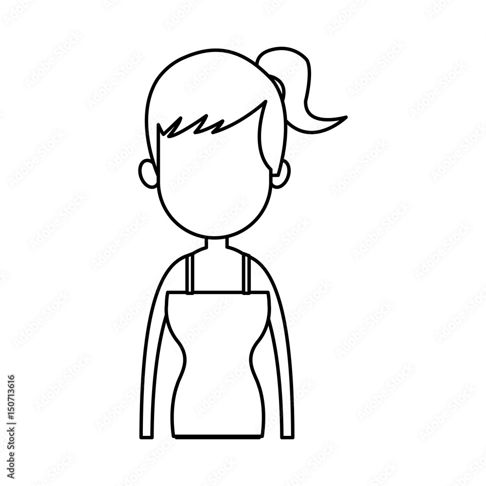 outline girl avatar profile image vector illustration Stock Vector ...