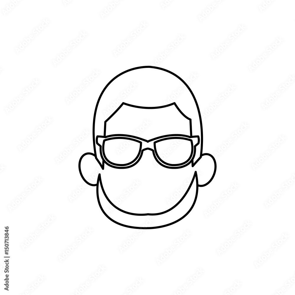 outline head man character person vector illustration outline head man character person vector illustration