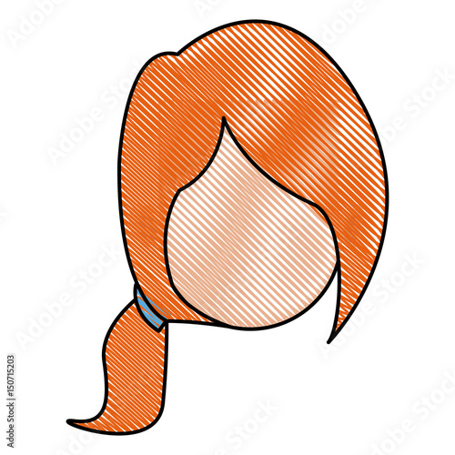 drawing head girl faceless character image vector illustration photo