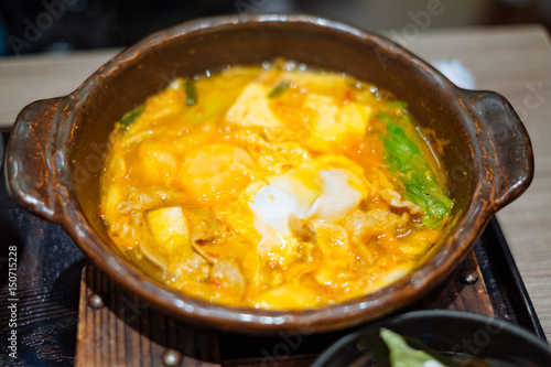 kimchi soup hot pan