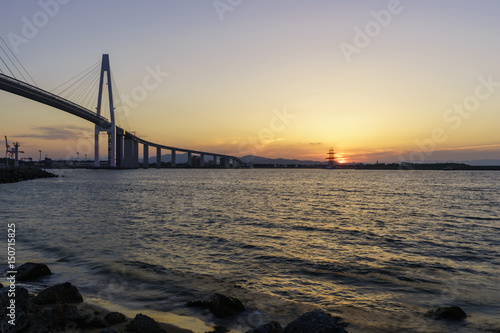 新湊大橋と夕焼け © ginR