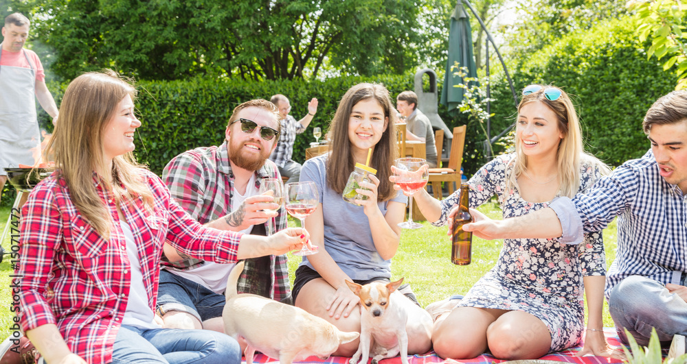 Grillparty im Garten Stock Photo Adobe Stock