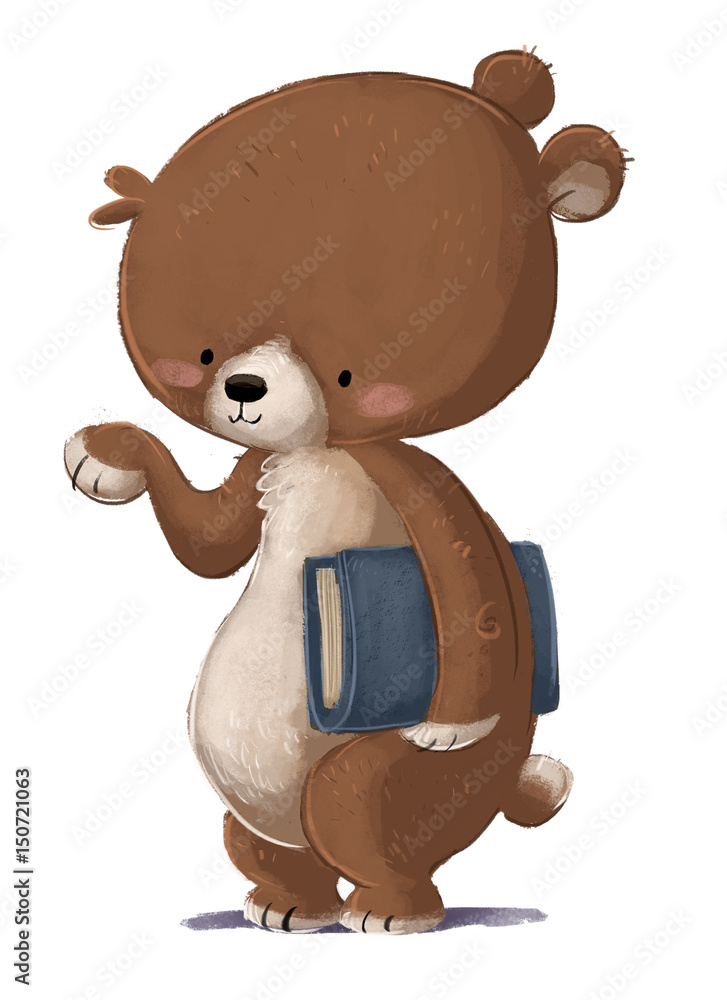 Fototapeta premium oso con libro para niños