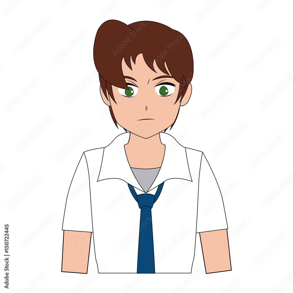 young boy anime manga student image vector illustration young boy anime manga student image vector illustration