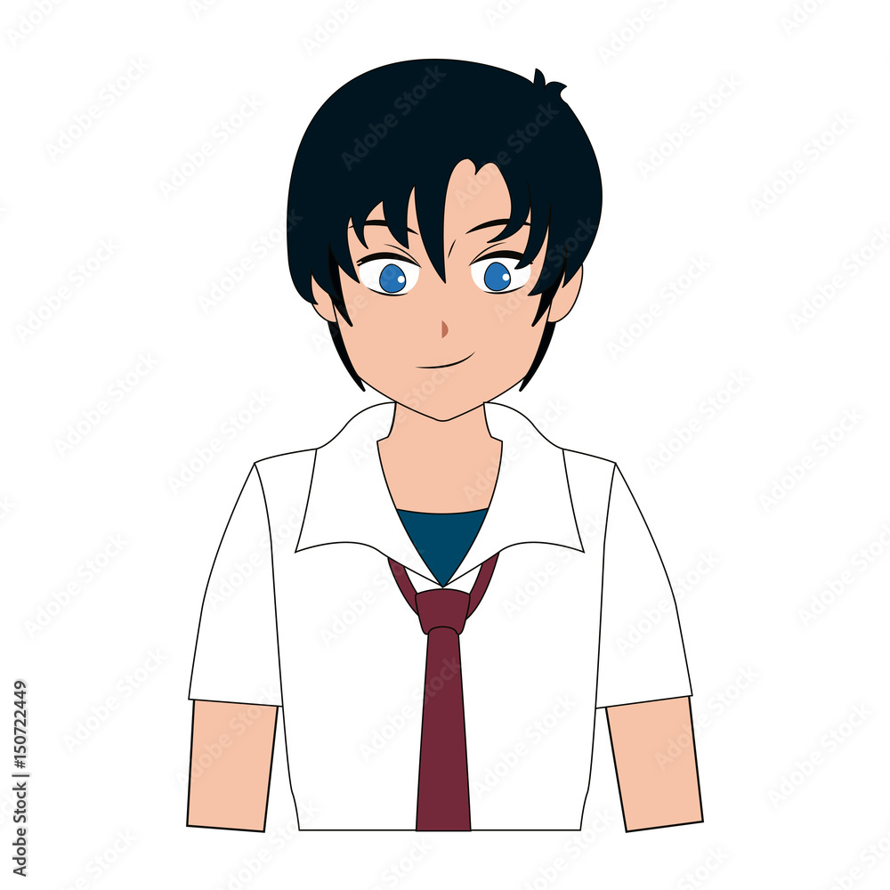 young boy anime manga student image vector illustration young boy anime manga student image vector illustration