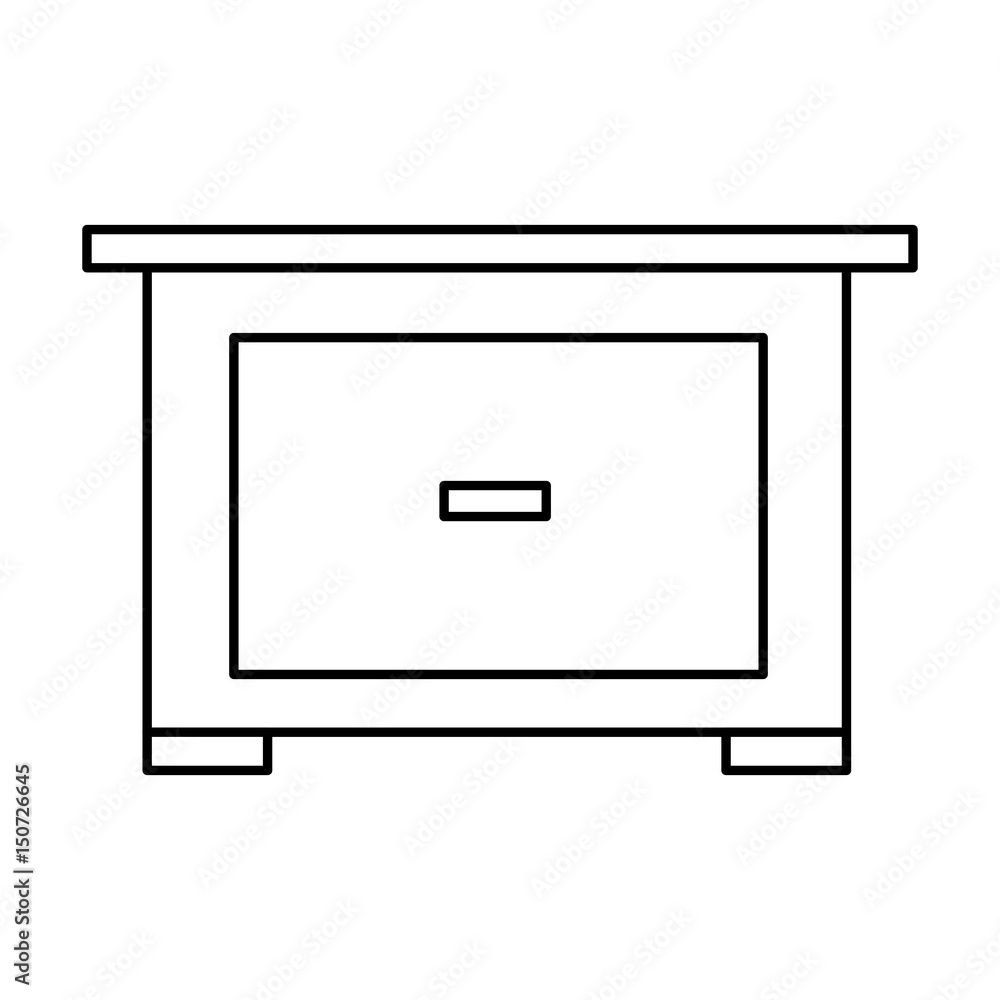 bedside table furniture door wooden line vector illustration bedside table furniture door wooden line vector illustration