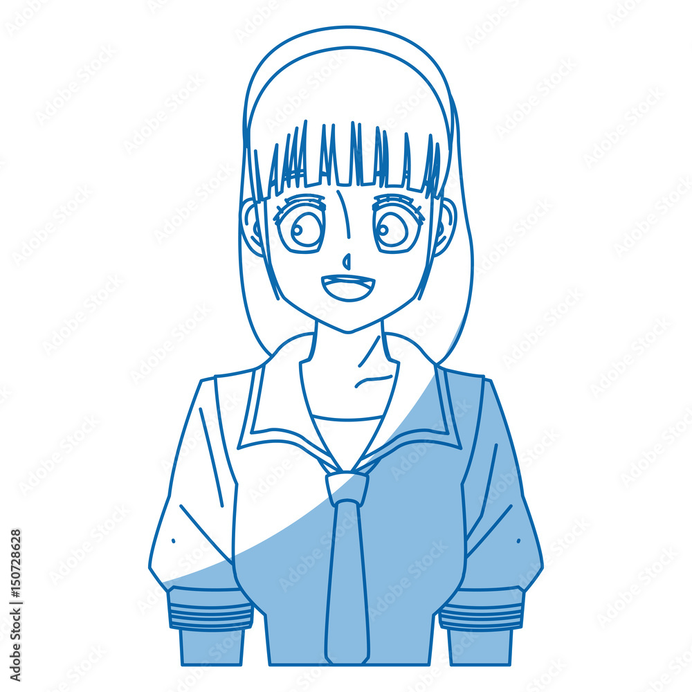 girl teenager anime manga character vector illustration girl teenager anime manga character vector illustration