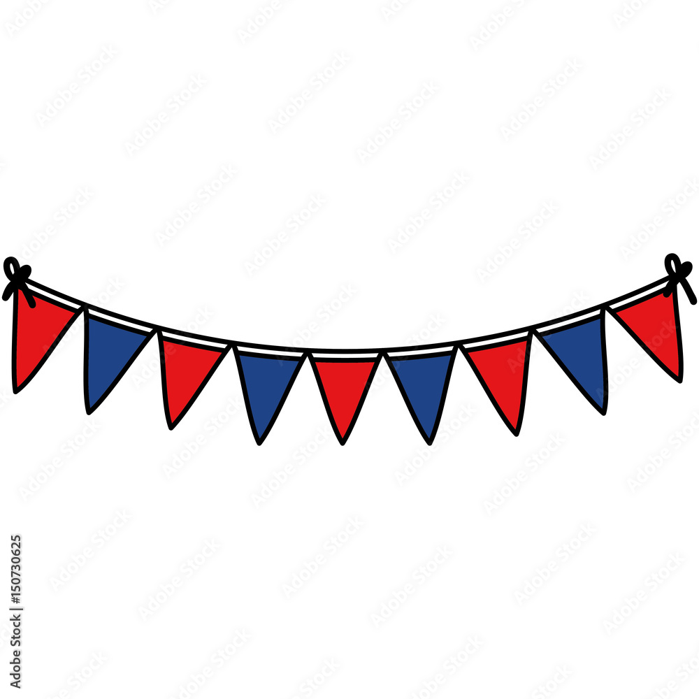 Fototapeta premium celebration garlands usa party icon vector illustration design