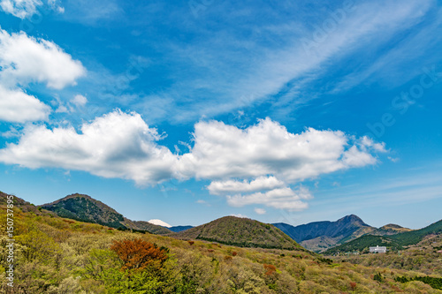 Japan Mountain Landscape in Hakone, Japan.