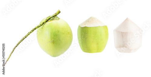 Coconut collection isolated on white background