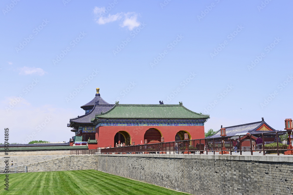 The architecture of the temple of heaven park is in Beijing, China The architecture of the temple of heaven park is in Beijing, China