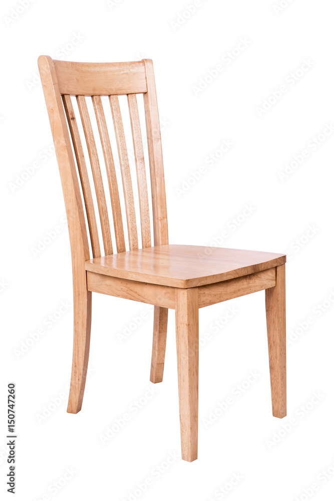Wooden chair isolated on white background - obrazy, fototapety, plakaty 