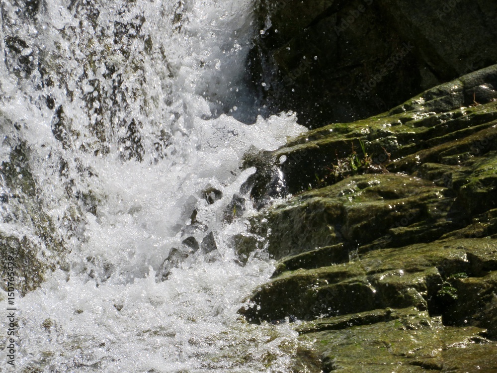 Rushing Water Against Rock